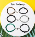 2Pcs/Set Beads Bracelet For Lovers Friendship Natural Stone Distance Magnetic Heart Couple Bracelets Fashion jewelry gift. 