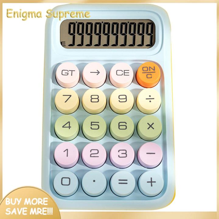Enigma- Digital Display Calculator Large Button Desktop Calculator with Big Display Screen Lightweight Portable Digital Calculator for Easy Use Battery Powered 10-digit Digital Display Calculator
