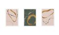 Bareeh- Set of 3, Abstract Golden Green Artwork, Modern European painting, Wall Frames,  Home Decor, Office Decor, Wall Art Frames for living room/drawing room/ bedroom. 