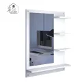 Unique Rectangular Dressing Wall Mirror with Shelves Wall Hanging Dressing Mirrors White DIY Wall Mounted Dressing Table, Wall Mirror with Shelf. 