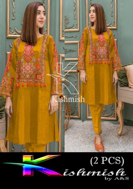 Kunar Stiched Chapter 2, Royal 2 Pcs ( Gown+Shirt) Embroidered Dress For Women