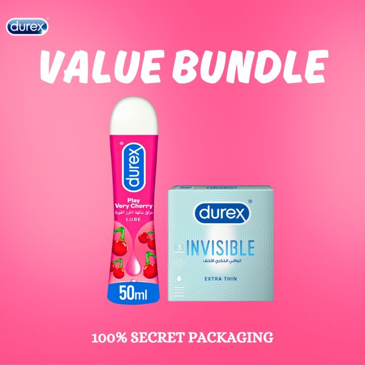 Durex Deal Invisible Condoms 3's and Cherry Lube 50ml