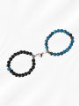 2Pcs/Set Beads Bracelet For Lovers Friendship Natural Stone Distance Magnetic Heart Couple Bracelets Fashion jewelry gift. 