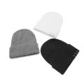 Unisex Metal Ring Knitted Beanie Hat Winter Warm Skull Cap. 