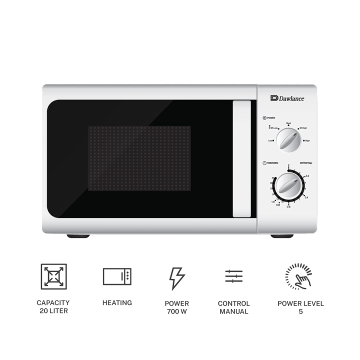 Dawlance Microwave Oven DW 210 Solo White / Large Capacity / 20 Litres / Micro wave / 1 Year Brand Warranty