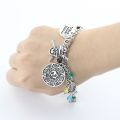 【Hengli jewelry story】Pirates Of Caribbean Charm Bracelet Jack Sparrow Aztec Coin Medallion Bangle Bracelet Women Gift. 