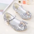 Girls Princess Shoes Frozen Princess Elsa Role-play Shoes Kids Sequin Performance Leather Shoes Dance Shoes. 