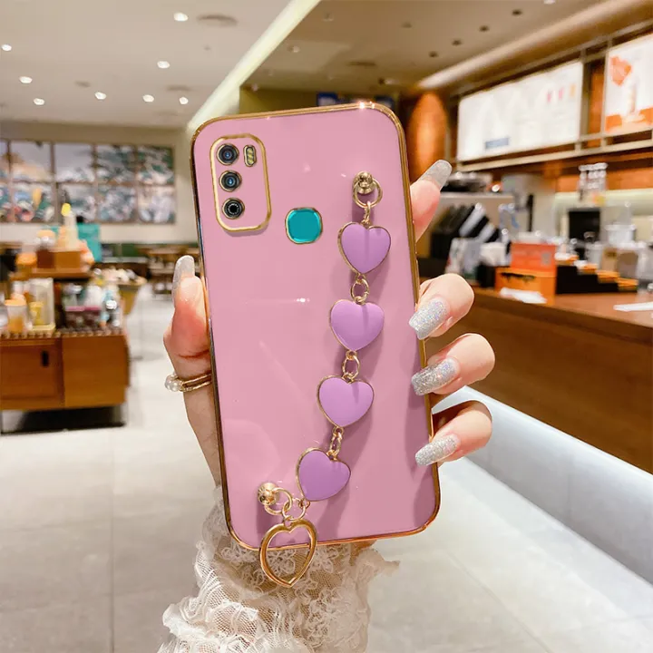 COROGI%20for%20Itel%20Vision%201%20Pro%20/%20Itel%20S16%20Back%20Cover%20with%20Love%20Heart%20Bracelet%20Luxury%206D%20Plating%20Frame%20Shiny%20Chain%20Cases%20Soft%20Silicone%20Square%20Protective%20Mobile%20Phone%20Case%20for%20Girls%20Boy%20-%20Image%205