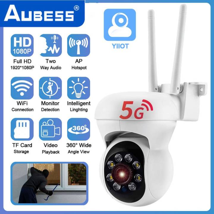 Aubess Yilot 2MP 5G WiFi IP Camera Outdoor Surveillance PTZ Camera