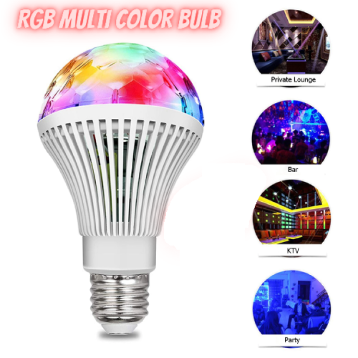 RGB LED Bulb Stage Light Bulb Lighting Best Quality Colorful Auto Rotating For Party Club Home Decor Lamp Disco birthday function 3W