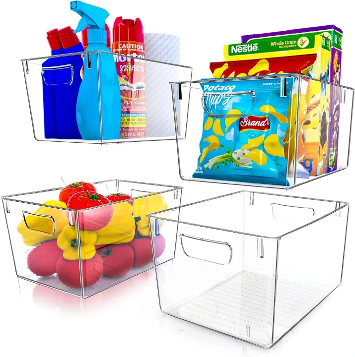 Fast Forward Organizer Bins Clear Pack of 2 Storage and Fridge ...