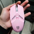 【6 Buttons】 Gaming Mouse RGB with 3200dpi - Breathing LED Light Wired Optical Mouse with Mouse Pad for PC, Computer, Gaming, Laptop, Pubg, Mobile - Pink Color for Girls by FunBug. 