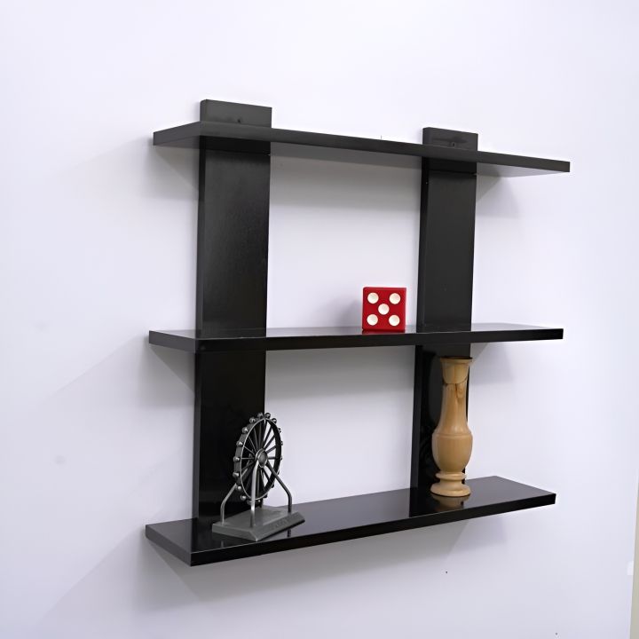 Elegant Wall-Mounted Bookshelf with 3-Tier Design, New, Matte Finish for Living Room Decor