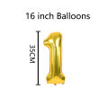 Number Foil Balloon 16" Inch Customise Metallic Gold, Silver, Black 0 1 2 3 4 5 6 7 8 9 Balloons, Aluminum Hanging Date Year Age Foil Film Baloon for Wedding, Birthday Party Decoration, Farewell, Happy New Year, Anniversary Banner Air Ballon Theme Set. 