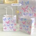 Handle design Butterfly gift bags Elegant Kraft paper material Butterfly print Butterfly treat bags Colorful Bridal goodie bags for Wedding favors Birthday party decorations Baby shower gifts Party. 