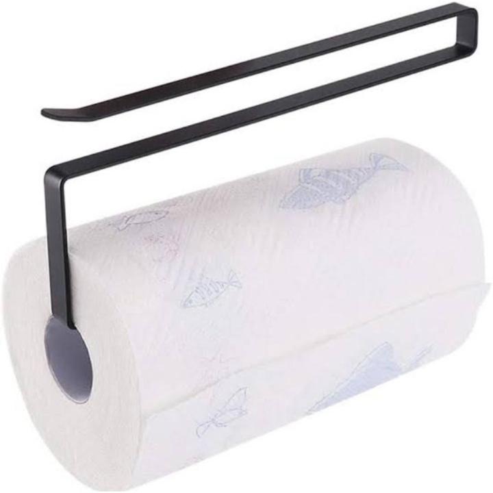Metal Kitchen Tissue Paper Holder Under Cabinet Rack Towel Hanging Roll Holder Compact Space-Saving Design with Durable Construction and Stylish Look