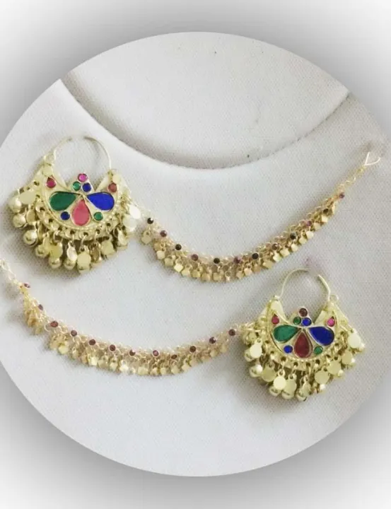 Earring%20With%20Chain%20(Earring%20With%20Sahara)%20Golden%20-%20Image%204