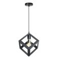 1 Pack Square Matte Black Pendant Light Fixtures Over Kitchen Island, Hanging Ceiling Lights, E26/E27 Medium Base, Bulbs not Included.. 