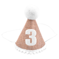 Hat Baby Birthday Hat 3th Years Kids Baby Shower Hat Birthday Headband Decoration Easy to Use A. 