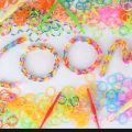 Rubber Loom Bands (300 Pieces) DIY Toys For Kids Lacing Bracelets Girls Gift Hair Rubber Bands Refill Make Woven Bracelet craft kit. 