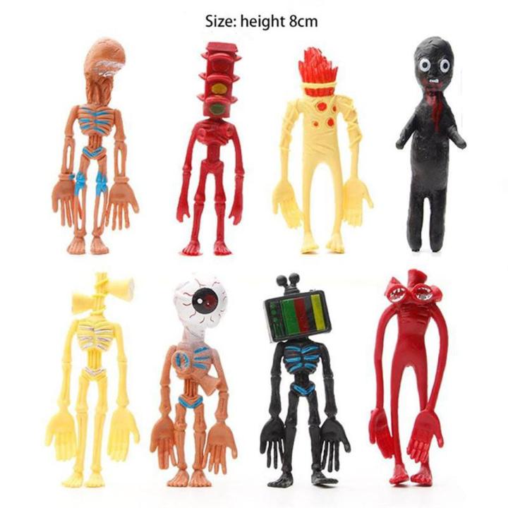 NEW 8pcs Siren Head PVC Toy Action Figures Sirenhead Figure Horror Models Funny Head Toys for Kids Children Birthday Gift