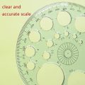 InstaOrder - 360 Degree Full Scale Protector - Full Circle Template Plastic Round Protractor for Painting Drawing Drafting Tool - 16 Circular Sizes. 