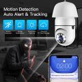 Bulb Camera Security PTZ  HD Bulb Camera WIFI PTZ  IP Camera v380 Pro 360 Rotation Day and Night Full color. 