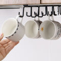 Kitchen Double-row Hook Hanging Cup Holder Household Punch-free Wall Cabinet Hook kitchen accessories space saver 12 hooks organizer cup holder. 