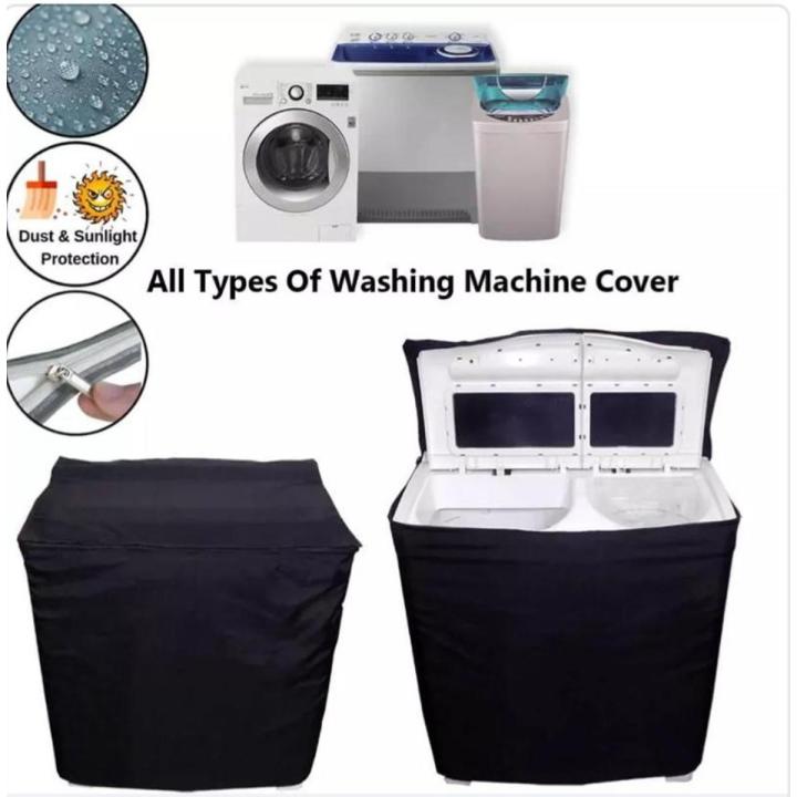 100% Waterproof Twin-Tub Washing Machine Cover - Universal Size | Best Fit For 7KG to 15KG | Fine Quality