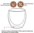 Echou Double Wall glass 250ml Coffee Tea Multiple uses Double Wall glass Thermal insulated Borosilicate glass. 