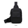 small size mini chest bag cross body bag sling bag mobile cell phone bag for boys men 2022 new Korean style simple casual fashion nylon Fabric waterproof black. 