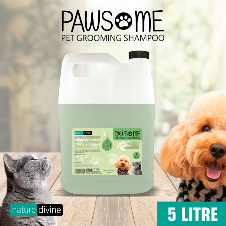 Nature Divine - PAWSOME Pet Grooming Shampoo for Dogs, Cats and Domestic Animals 5 Litre