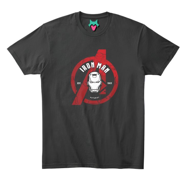 Tee Mammal - Iron Man Black Men's Comic T - Shirt - Customized