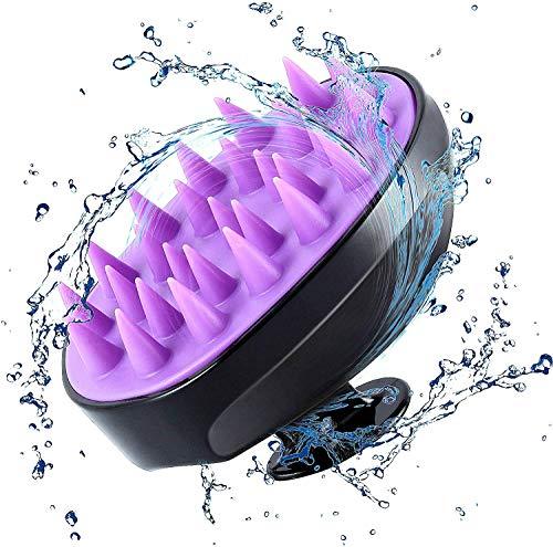 Soft Silicone Shampoo Brush, 1 Pcs Scalp Massager, Head Scalp Massage Brush for Massager Clean Hair Reduce Dandruff Promote Hair Growth Hair Scrub Brush (Black, Pink)