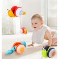 Pull String Snail Glowing Music Car Toy Baby Learn to Crawl Reptile Drag Toddler Toy Parent-child Interactive Game Christmas Gif. 