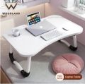 Wood Land Wooden Gaming Laptop Table For Bed Foldable Stand Ergonomic Portable Drawing Notebook Reading Food Breakfast Serving With Inbuild Tablet And Cup Holder Slots Couch Black Brown Pink Yellow Green White Blue. 