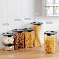 Transparent Sealed Storage Box Kitchen Food Grain Containers Square Nut Snack Storage Tank Airtight Pantry. 