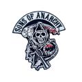 Sons of Anarchy Skull Biker Jacket Embroidery Iron on Sew on Patch kids clothing jeans repair bag cap shirt jacket shoes sports craft badge#1329. 