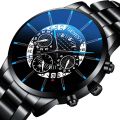 【Good-Love Store】Blue Ray Quartz Clock Geneva Mens Watches Male Clock Top Watch For Men Stainless Steel Watch Reloj Hombre New. 