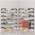 5 Tiers Heavyweight Shoe Rack Organizer Stainless Steel Shoe Stand. 