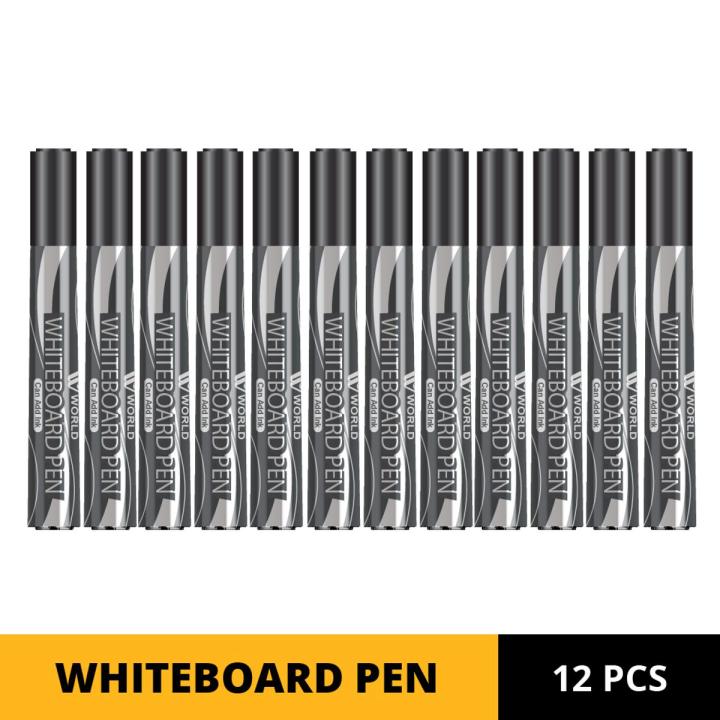 (Pack of 12) 𝐖𝐁𝐌 Whiteboard Marker - Black Temporary Marker