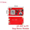 DC-DC Step Down Buck  Supply Modul Converter 6V-36V to 5V 5A/12V High Current Synchronous Rectifier Voltage Regulator Board. 
