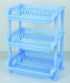 Taj Trader Three Layer Plate Rack, Kitchen Dish Rack Drainer, Plastic Plate/Dish Stand, Three Tier Drying Rack. 