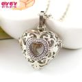 1pc Heart Hollow Cage Locket Pendant With Glass Ball Memory Locket Pendant Cremation Jewelry Fillable Jewelry. 