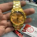 Business Watch Gold Stainless Steel Straps Round Shape diel Watches-Wrist Watches-Hand Watch Stylish-Branded-Watch  For Boy & Man. 