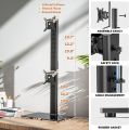 Dual Monitor Stand - Vertical Stack Screen Free-Standing Monitor Riser Fits Two 13 to 34 Inch Screen with Swivel, Tilt, Height Adjustable, Holds One (1) Screen up to 20kg HT05B-002P. 