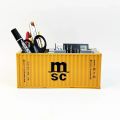Multi-Function Ornaments :30 Shipping Container Pen Holder Creative Desktop Stationery Storage Box Decorative Business Card Organizer Model Box Gift. 