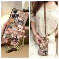 Soft case TPU Phone Case For Redmi12 4G Crossbody Fashion Design Necklace Silicone Waterproof Anti-dust Graffiti Cartoon. 