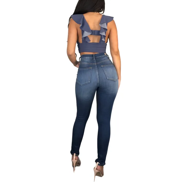 Women%20Ripped%20Jeans,%20Smooth%20Zipper%20High%20Waist%20Hip%20Lift%20Design%20%20Skinny%20Style%20Spring%20Clothing%20-%20Image%206