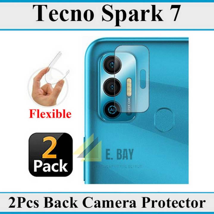 2Pcs Tecno Spark 7 Back Camera 9H Gorilla Flexible Protector For Tecno Spark 7